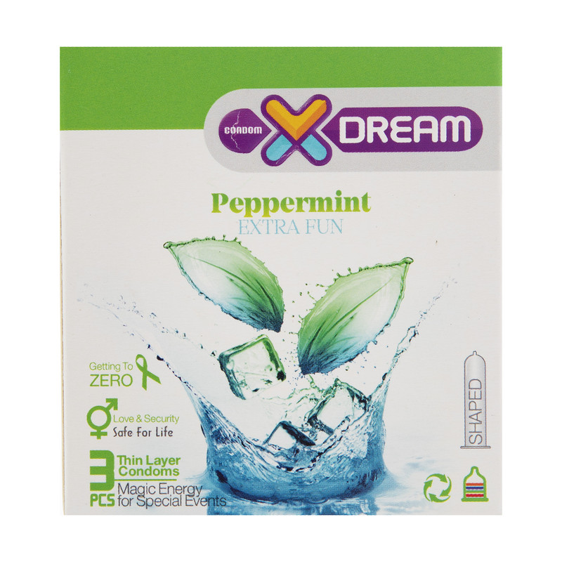 کاندوم ایکس دریم مدل Peppermint بسته 3 عددی کاندوم ایکس دریم مدل Peppermint بسته 3 عددی