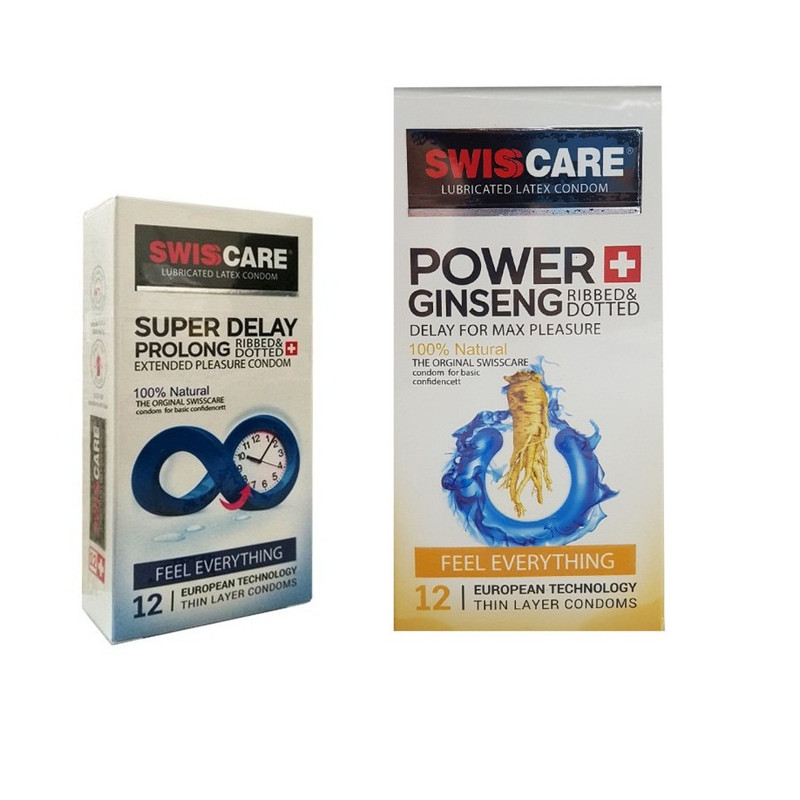کاندوم سوئیس کر مدل SUPER DELAY بسته 12 عددی به همراه کاندوم سوئیس کر مدل Gensing بسته 12 عددی کاندوم سوئیس کر مدل SUPER DELAY بسته 12 عددی به همراه کاندوم سوئیس کر مدل Gensing بسته 12 عددی