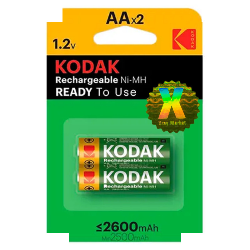 باتری قلمی قابل شارژ کداک مدل Rechargeable raedy to use 2600 mAh XRAY بسته دو عددی باتری قلمی قابل شارژ کداک مدل Rechargeable raedy to use 2600 mAh XRAY بسته دو عددی