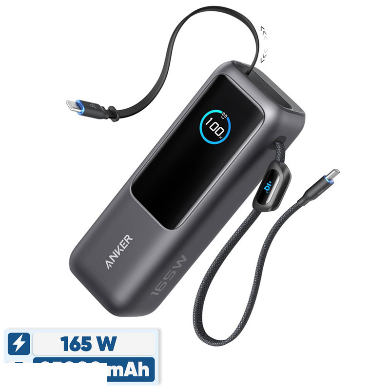 پاوربانک 100 وات انکر مدل A1695 ظرفیت 25000 میلی آمپر ساعت به همراه دو کابل USB-C پاوربانک 100 وات انکر مدل A1695 ظرفیت 25000 میلی آمپر ساعت به همراه دو کابل USB-C