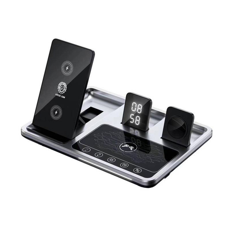 شارژر رومیزی گرین لاین مدل Wireless-Ch station 4 in 1 شارژر رومیزی گرین لاین مدل Wireless-Ch station 4 in 1