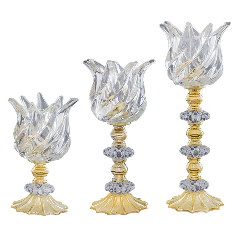 شمعدان طرح لاله پیچ کد 09040066 مجموعه 3 عددی شمعدان طرح لاله پیچ کد 09040066 مجموعه 3 عددی