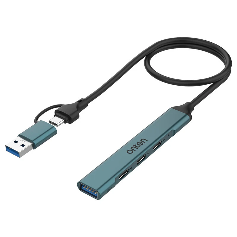 هاب 4 پورت USB A 3.0 و USB-C اونتن مدل OTN-UCA9703-سبز کله غازی هاب 4 پورت USB A 3.0 و USB-C اونتن مدل OTN-UCA9703-سبز کله غازی