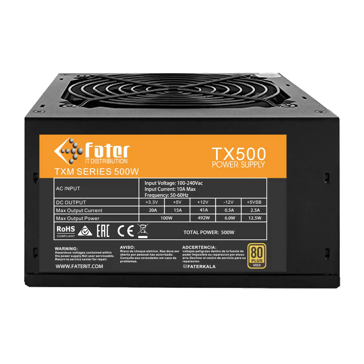 پاور کامپیوتر فاطر مدل TX500 RGB پاور کامپیوتر فاطر مدل TX500 RGB