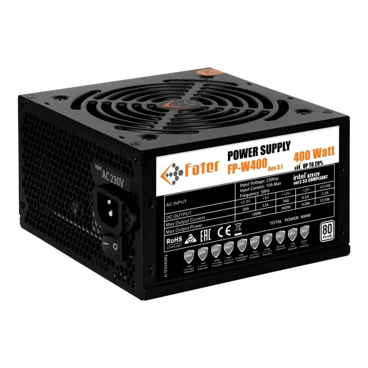 منبع تغذیه کامپیوتر فاطر مدل FP-W400 80Plus منبع تغذیه کامپیوتر فاطر مدل FP-W400 80Plus