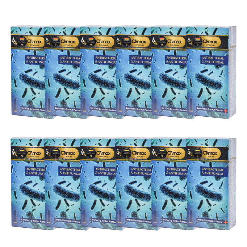 کاندوم کلایمکس مدل Antibacterial Antifungal 9 مجموعه 12 عددی کاندوم کلایمکس مدل Antibacterial Antifungal 9 مجموعه 12 عددی