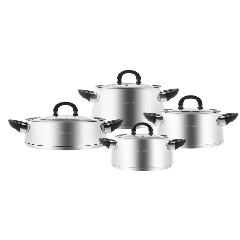 سرویس قابلمه استیل 8 پارچه کاراجا مدل Tokyo New PowerSteel سرویس قابلمه استیل 8 پارچه کاراجا مدل Tokyo New PowerSteel