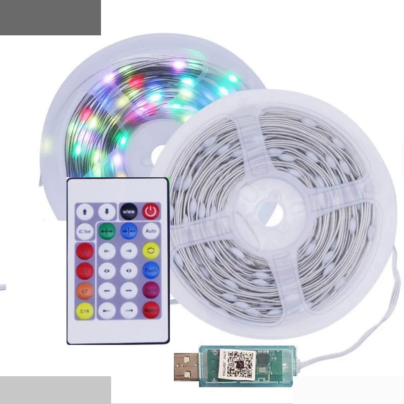 ریسه ال ای دی مدل فول کالر هوشمند بلوتوثی کد RGB IC usb 5v طول 10 متر ریسه ال ای دی مدل فول کالر هوشمند بلوتوثی کد RGB IC usb 5v طول 10 متر