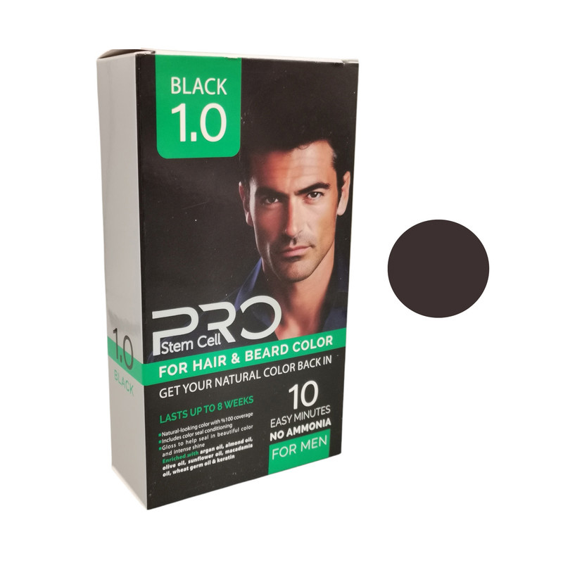 کیت رنگ مو پرو استم سل شماره 1 حجم 100 میلی لیتر رنگ مشکی کیت رنگ مو پرو استم سل شماره 1 حجم 100 میلی لیتر رنگ مشکی
