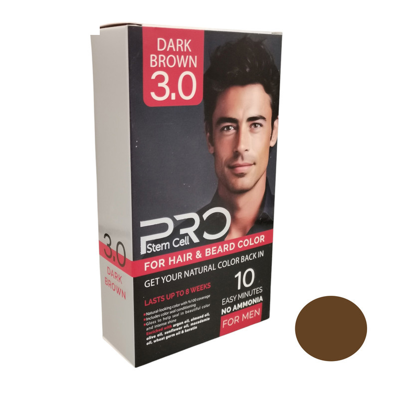 کیت رنگ مو پرو استم سل شماره 3 حجم 100 میلی لیتر رنگ قهوه ای تیره کیت رنگ مو پرو استم سل شماره 3 حجم 100 میلی لیتر رنگ قهوه ای تیره