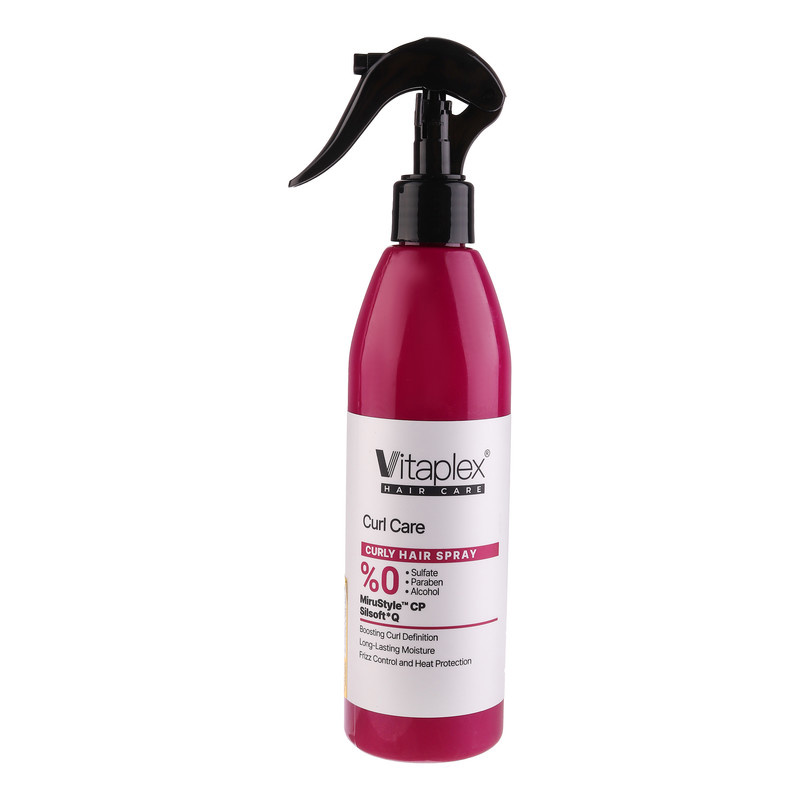 اسپری آبرسان ویتاپلکس مدل CURL CARE مناسب برای موهای فر حجم 300 میلیلیتر اسپری آبرسان ویتاپلکس مدل CURL CARE مناسب برای موهای فر حجم 300 میلیلیتر