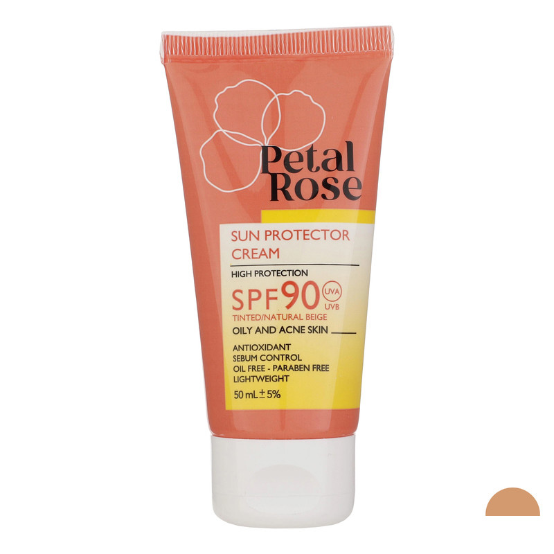 کرم ضد آفتاب رنگی پتال رز SPF 90 مدل 01 مناسب پوست های چرب حجم 50 میلیلیتر کرم ضد آفتاب رنگی پتال رز SPF 90 مدل 01 مناسب پوست های چرب حجم 50 میلیلیتر