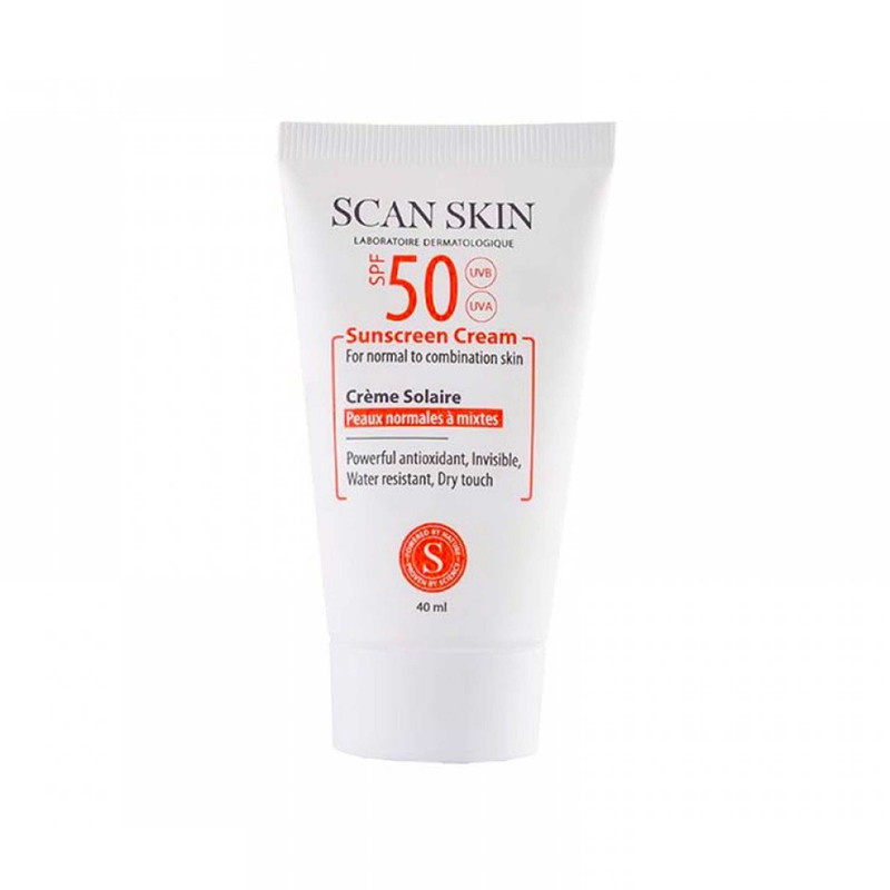 کرم ضدآفتاب بیرنگ اسکن اسکین مدل SPF50 مناسب پوست های معمولی و مختلط حجم 40 میلیلیتر کرم ضدآفتاب بیرنگ اسکن اسکین مدل SPF50 مناسب پوست های معمولی و مختلط حجم 40 میلیلیتر
