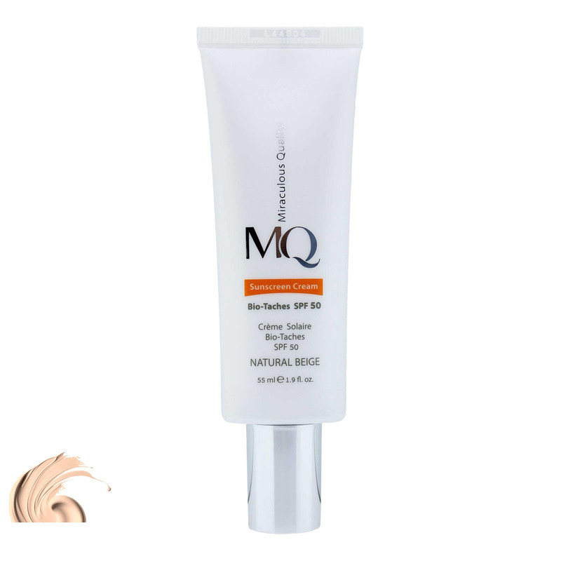 کرم ضدآفتاب رنگی ام کیو SPF50 مدل NATURAL BEIGE BIO TACHES مناسب انواع پوست حجم 55 میلیلیتر کرم ضدآفتاب رنگی ام کیو SPF50 مدل NATURAL BEIGE BIO TACHES مناسب انواع پوست حجم 55 میلیلیتر