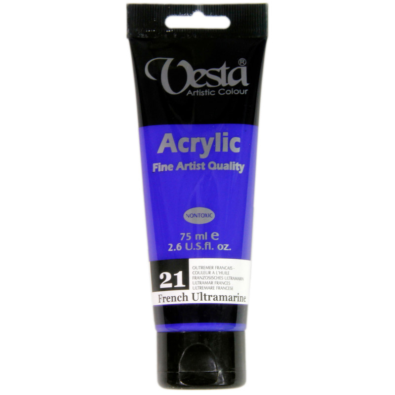 رنگ اکریلیک وستا مدل 21 French Ultramarine حجم 75 میلی لیتر رنگ اکریلیک وستا مدل 21 French Ultramarine حجم 75 میلی لیتر