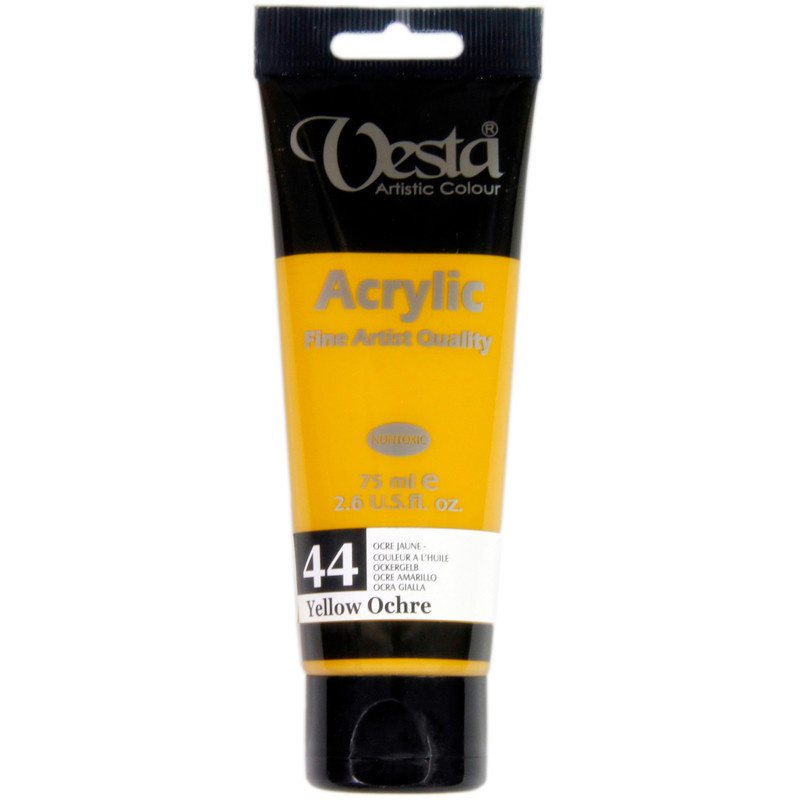 رنگ اکریلیک وستا مدل 44 Yellow Ochre حجم 75 میلی لیتر رنگ اکریلیک وستا مدل 44 Yellow Ochre حجم 75 میلی لیتر