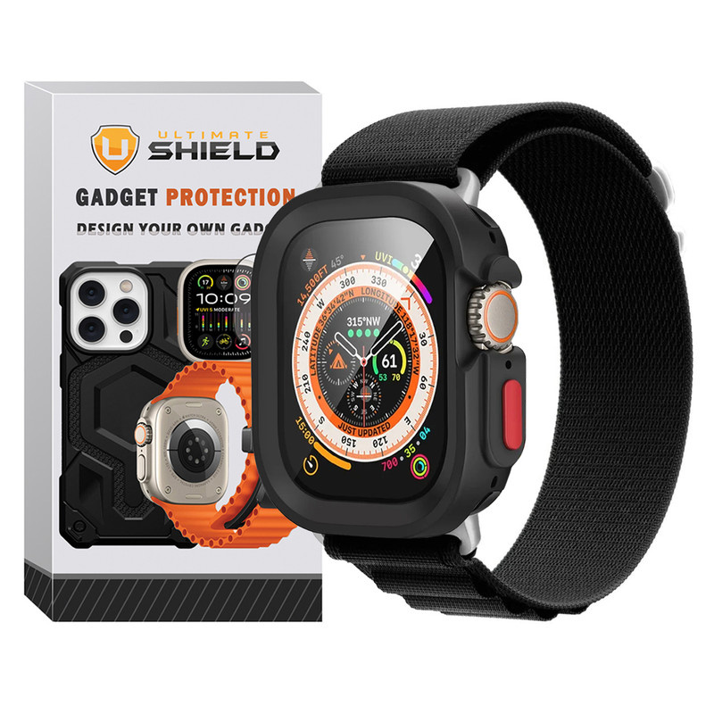 بند آلتیمیت شیلد مدل Alpine Defender مناسب برای اپل واچ Ultra / Ultra 2 سایز 49 میلی متری به همراه کاور بند آلتیمیت شیلد مدل Alpine Defender مناسب برای اپل واچ Ultra / Ultra 2 سایز 49 میلی متری به همراه کاور