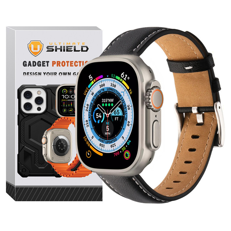 بند آلتیمیت شیلد مدل Leather SM SL مناسب برای اپل واچ 49 میلی متری سری Ultra / Ultra 2 بند آلتیمیت شیلد مدل Leather SM SL مناسب برای اپل واچ 49 میلی متری سری Ultra / Ultra 2