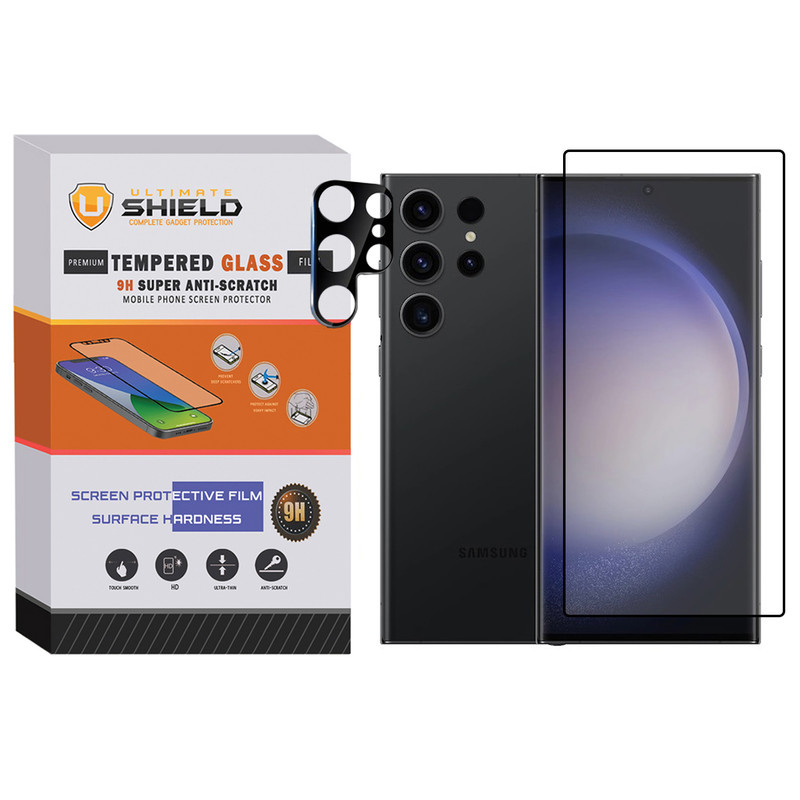 محافظ لنز دوربین آلتیمیت شیلد مدل 3D-FT مناسب برای گوشی موبایل سامسونگ Galaxy S23 Ultra به همراه محافظ صفحه نمایش محافظ لنز دوربین آلتیمیت شیلد مدل 3D-FT مناسب برای گوشی موبایل سامسونگ Galaxy S23 Ultra به همراه محافظ صفحه نمایش