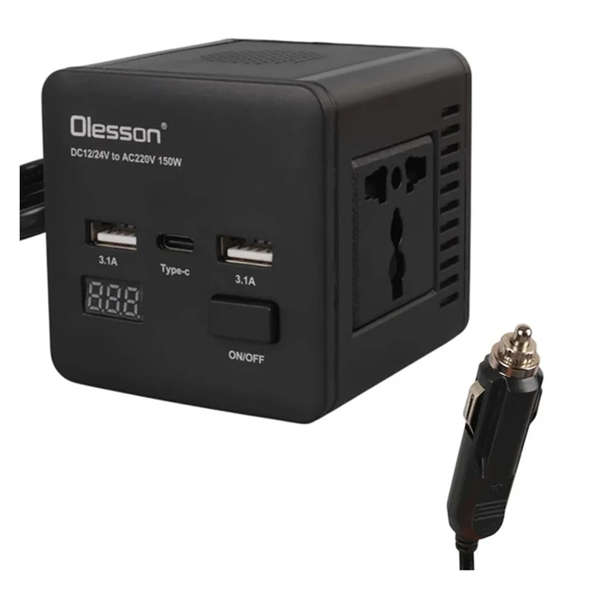 اینورتر 150 وات خودرو آلسون مدل No.1663-مشکی