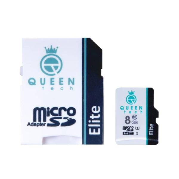 کارت حافظه microSDHC کویین تک (Queen Tech) مدل Elite 433X کلاس 10 استاندارد UHS-I U1 ظرفیت 8گیگابایت به همراه آداپتور SD کارت حافظه microSDHC کویین تک (Queen Tech) مدل Elite 433X کلاس 10 استاندارد UHS-I U1 ظرفیت 8گیگابایت به همراه آداپتور SD