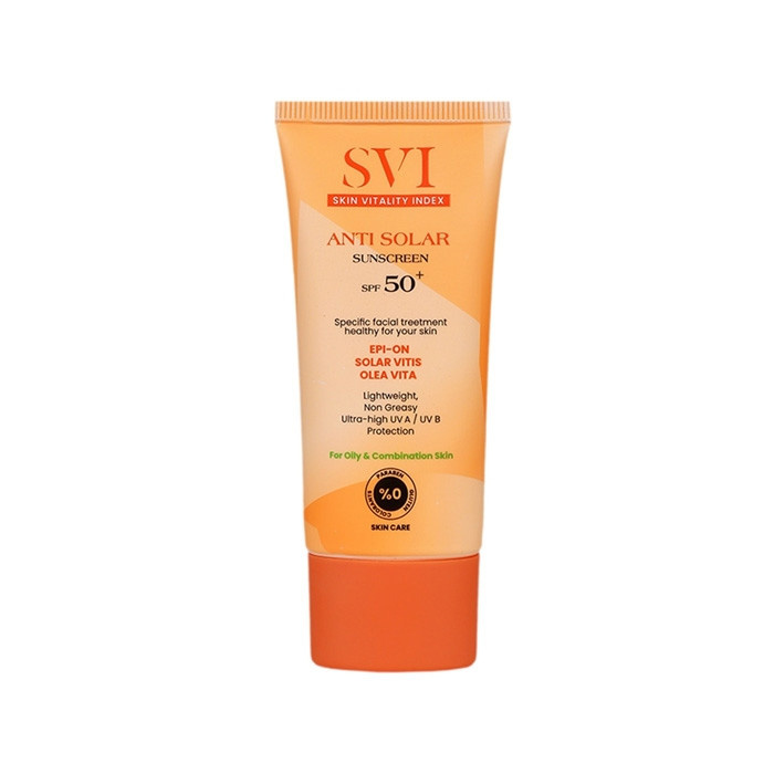 کرم ضد آفتاب بیرنگ گردن و صورت اس وی آی SPF 50 مدل Combination مناسب برای پوست چرب حجم 40 میلی لیتر کرم ضد آفتاب بیرنگ گردن و صورت اس وی آی SPF 50 مدل Combination مناسب برای پوست چرب حجم 40 میلی لیتر
