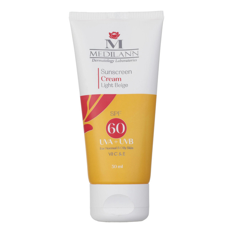 کرم ضد آفتاب رنگی مدیلن SPF 60 مدل Light Beige مناسب پوست های معمولی و چرب حجم 50 میلی لیتر کرم ضد آفتاب رنگی مدیلن SPF 60 مدل Light Beige مناسب پوست های معمولی و چرب حجم 50 میلی لیتر