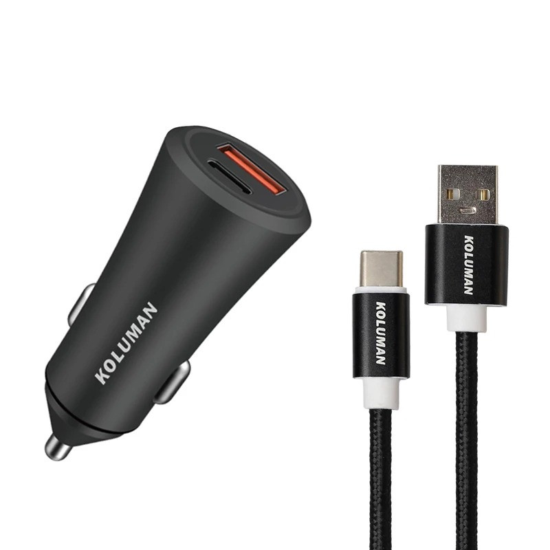 شارژر فندکی کلومن 20 وات  مدل KC-C03 به همراه کابل USB-C