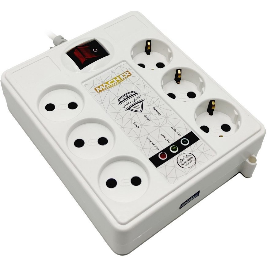 محافظ برق 6 خانه مچر مدل MR-227 محافظ برق 6 خانه مچر مدل MR-227