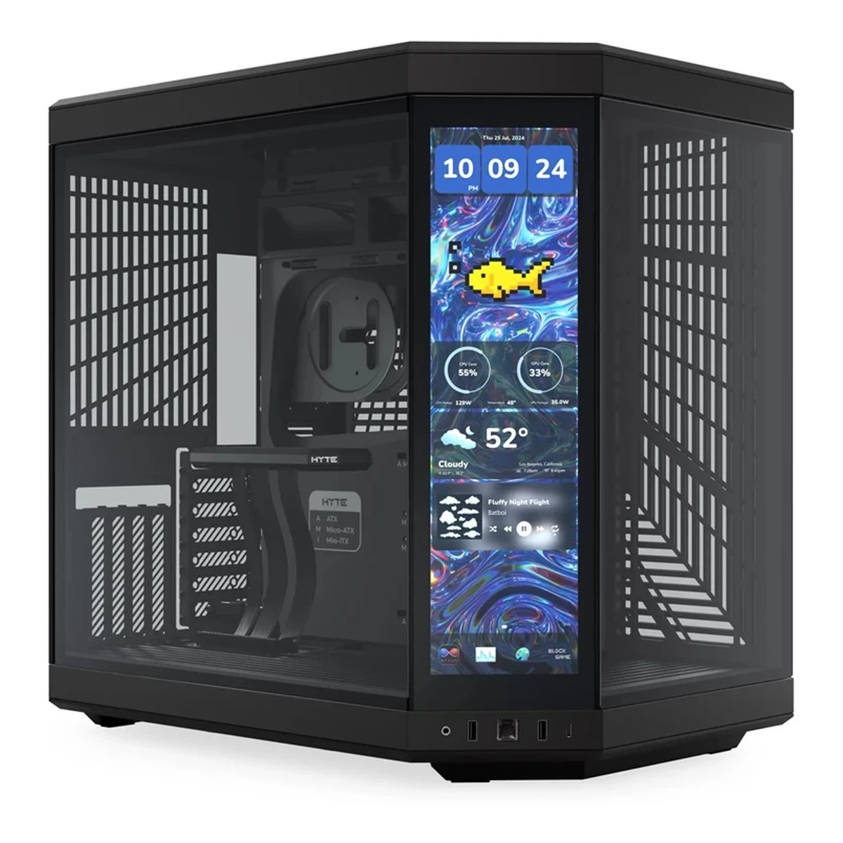 کیس کامپیوتر گیمینگ هایت مدل Y70 TOUCH INFINITE PITCH BLACK کیس کامپیوتر گیمینگ هایت مدل Y70 TOUCH INFINITE PITCH BLACK