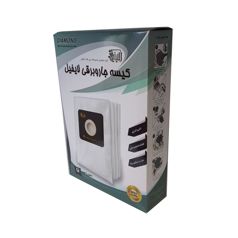 پاکت جاروبرقی لایفیل کد 403 بسته 5 عددی مناسب برای جاروبرقی دیاموند پاکت جاروبرقی لایفیل کد 403 بسته 5 عددی مناسب برای جاروبرقی دیاموند