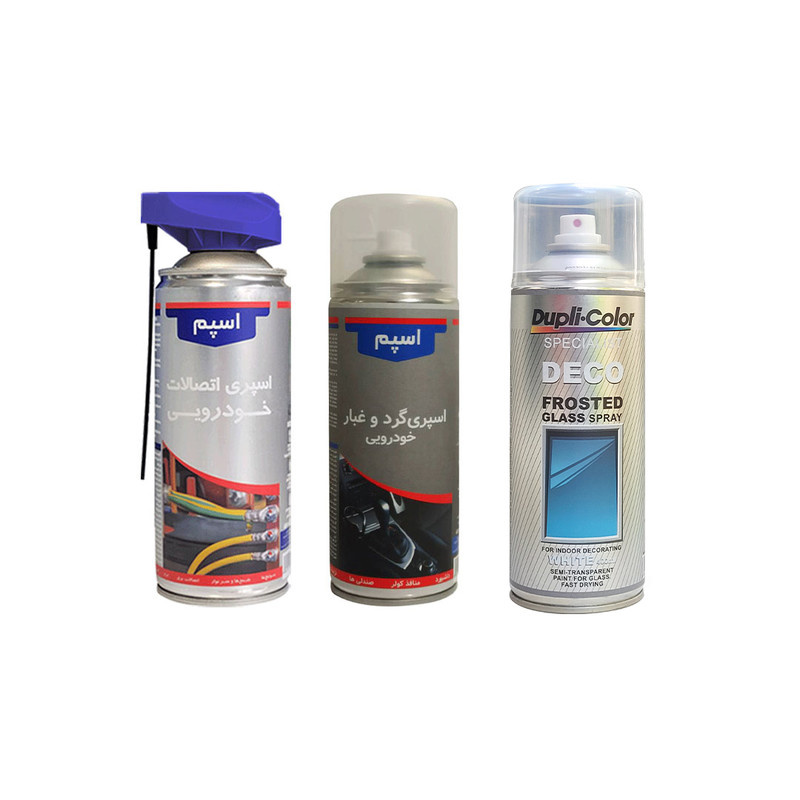 کیت تمیزکننده خودرو اسپم مدل 3 حجم 400 میلی لیتر مجموعه 3 عددی کیت تمیزکننده خودرو اسپم مدل 3 حجم 400 میلی لیتر مجموعه 3 عددی