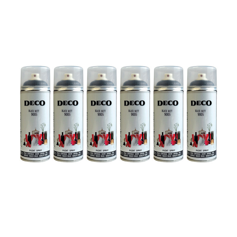 اسپری رنگ مشکی دکو مدل D6 حجم 400 میلی لیتر مجموعه 6 عددی اسپری رنگ مشکی دکو مدل D6 حجم 400 میلی لیتر مجموعه 6 عددی