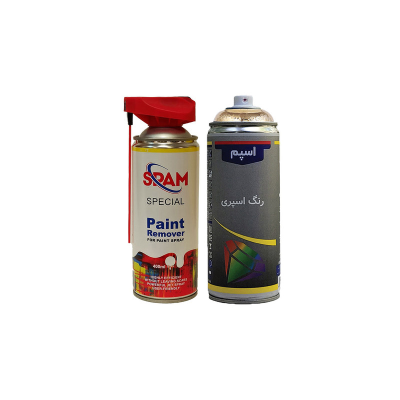 اسپری رنگ بر و رنگ طلایی اسپم مدل spam2 حجم 400 میلی لیتر مجموعه 2 عددی اسپری رنگ بر و رنگ طلایی اسپم مدل spam2 حجم 400 میلی لیتر مجموعه 2 عددی