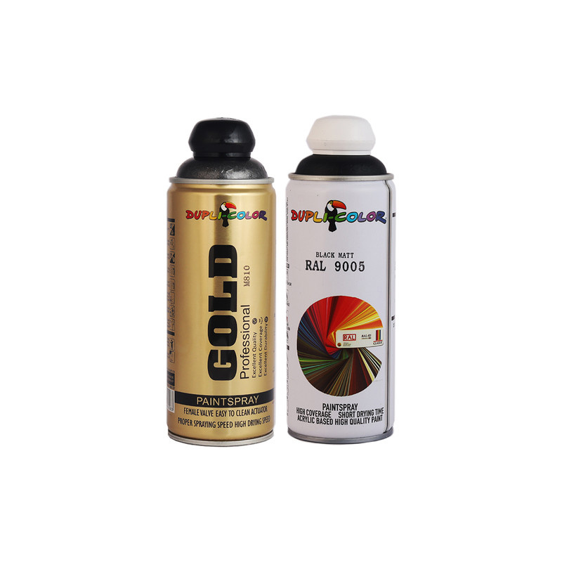 اسپری رنگ بدنه خودرو مشکی مات و نقره ای دوپلی کالر مدل perfect حجم 400 میلی لیتر مجموعه 2 عددی اسپری رنگ بدنه خودرو مشکی مات و نقره ای دوپلی کالر مدل perfect حجم 400 میلی لیتر مجموعه 2 عددی