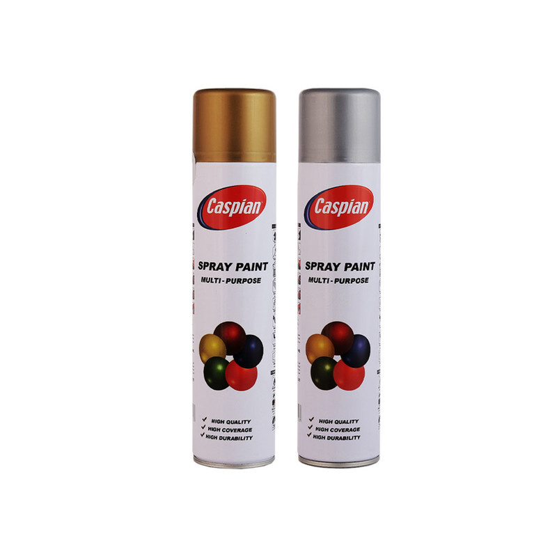 اسپری رنگ طلایی و نقره ای کاسپین مدل cas حجم 300 میلی لیتر اسپری رنگ طلایی و نقره ای کاسپین مدل cas حجم 300 میلی لیتر