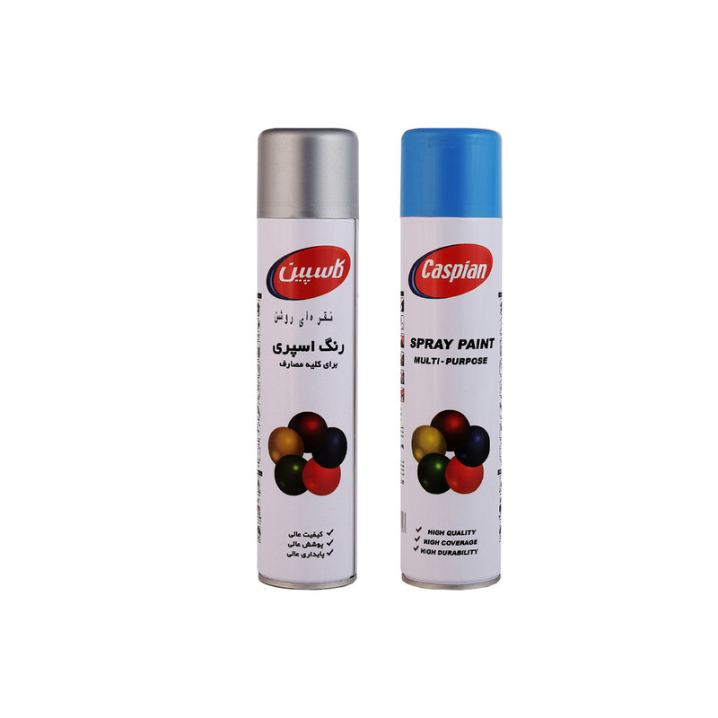 اسپری رنگ آبی روشن و نقره ای کاسپین مدل Prefecional حجم 300 میلی لیتر مجموعه 2 عددی اسپری رنگ آبی روشن و نقره ای کاسپین مدل Prefecional حجم 300 میلی لیتر مجموعه 2 عددی
