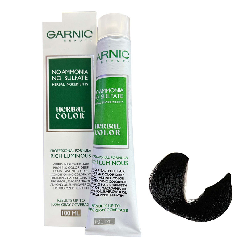 رنگ مو گارنیک مدل NO-AMMONIA شماره 1 حجم 100 میلی لیتر رنگ مشکی رنگ مو گارنیک مدل NO-AMMONIA شماره 1 حجم 100 میلی لیتر رنگ مشکی