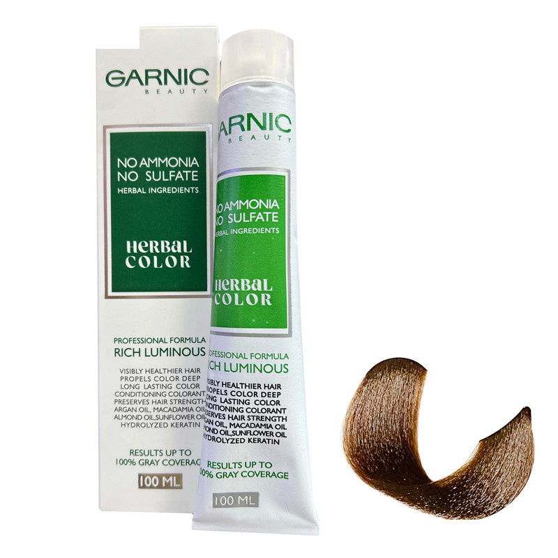 رنگ مو گارنیک مدل NO-AMMONIA شماره 8 حجم 100 میلی لیتر رنگ بلوند روشن