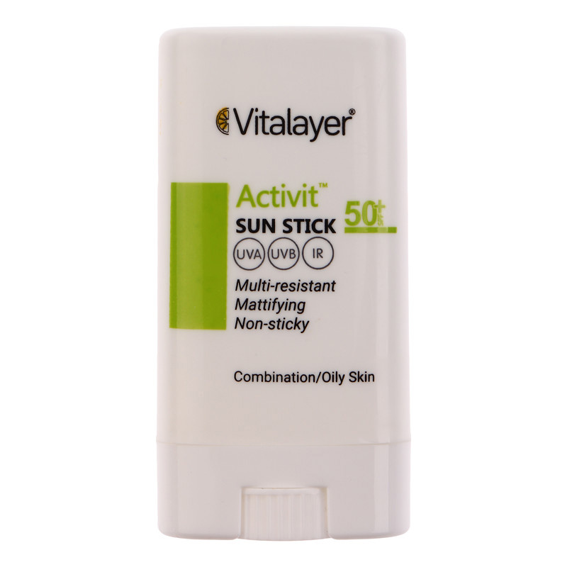 ضد آفتاب استیکی بیرنگ ویتالیر SPF 50 مدل اکتیویت محافظ UVA،UVB,IR مناسب پوستهای مختلط و چرب وزن 15 گرم ضد آفتاب استیکی بیرنگ ویتالیر SPF 50 مدل اکتیویت محافظ UVA،UVB,IR مناسب پوستهای مختلط و چرب وزن 15 گرم