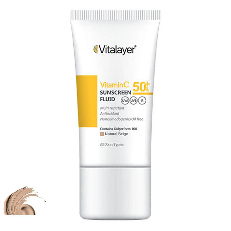 کرم ضد آفتاب رنگی ویتالیر، SPF 50، مدل ویتامین سی، مناسب انواع پوست با تنالیته متوسط و حجم 50 میلیلیتر کرم ضد آفتاب رنگی ویتالیر، SPF 50، مدل ویتامین سی، مناسب انواع پوست با تنالیته متوسط و حجم 50 میلیلیتر