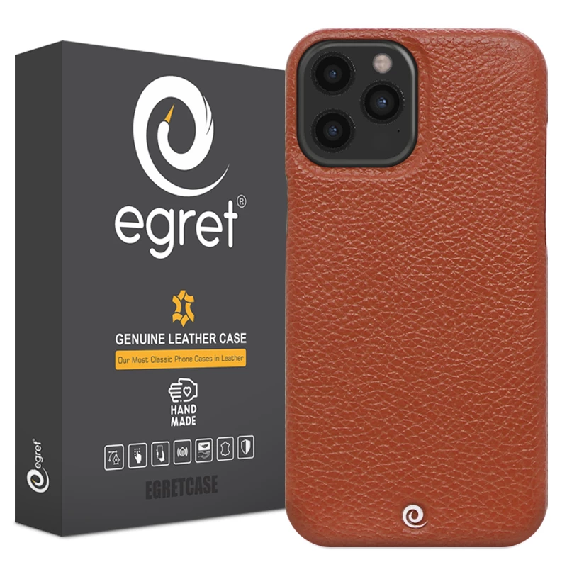 کاور گوشی اپل iPhone 12 Pro اگرت مدل Floater چرمی-سبز ارتشی