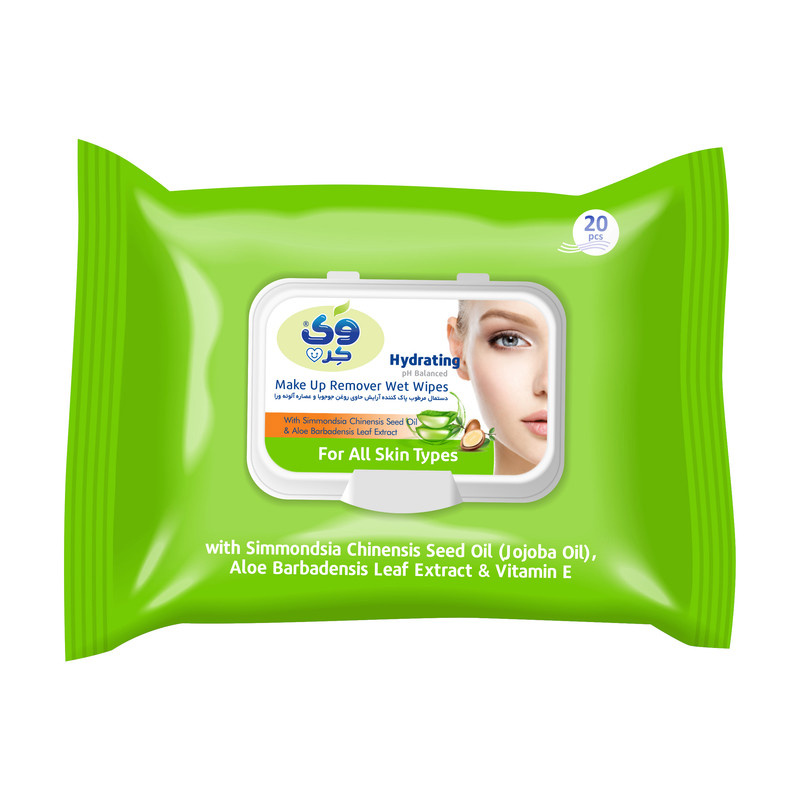 دستمال مرطوب وی کر مدل Aloe Vera -Jojoba بسته 20 عددی دستمال مرطوب وی کر مدل Aloe Vera -Jojoba بسته 20 عددی