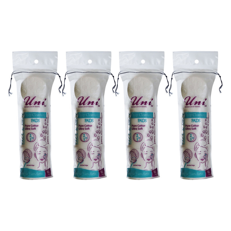 پد پاک کننده آرایش یونی لد مدل Ultra Soft چهار بسته 80 عددی پد پاک کننده آرایش یونی لد مدل Ultra Soft چهار بسته 80 عددی