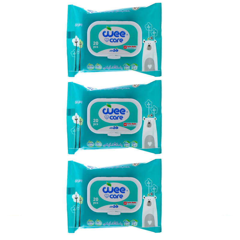 دستمال مرطوب کودک وی کر مدل زیتون سه بسته 20 عددی دستمال مرطوب کودک وی کر مدل زیتون سه بسته 20 عددی