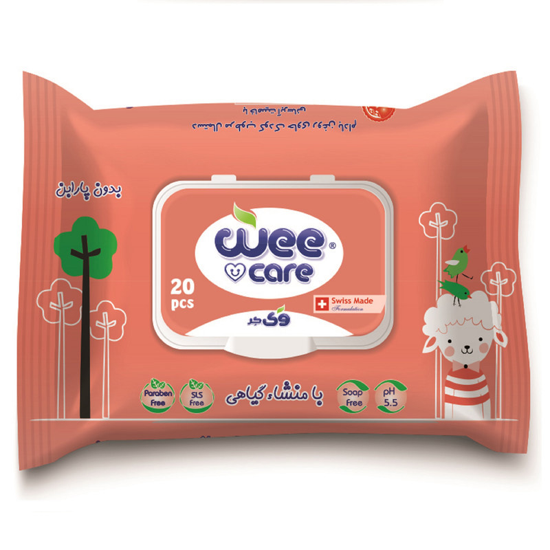دستمال مرطوب کودک وی کر مدل عصاره جوانه گندم و روغن بادام بسته 20 عددی دستمال مرطوب کودک وی کر مدل عصاره جوانه گندم و روغن بادام بسته 20 عددی
