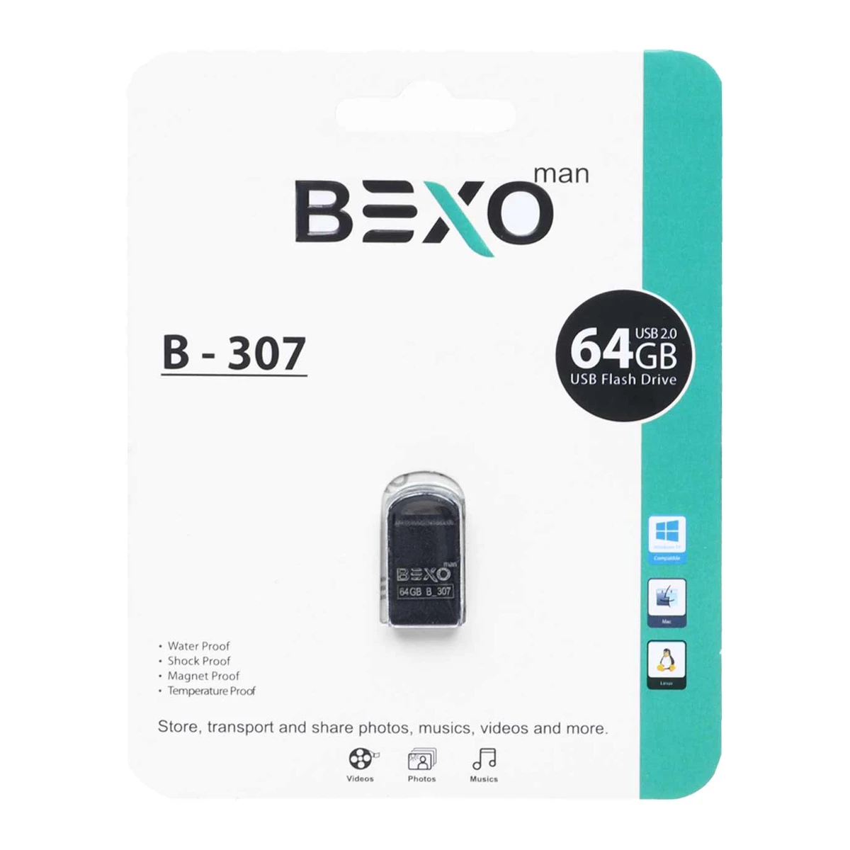 فلش مموری بکسو مدل B-307 ظرفیت 64 گیگابایت فلش مموری بکسو مدل B-307 ظرفیت 64 گیگابایت