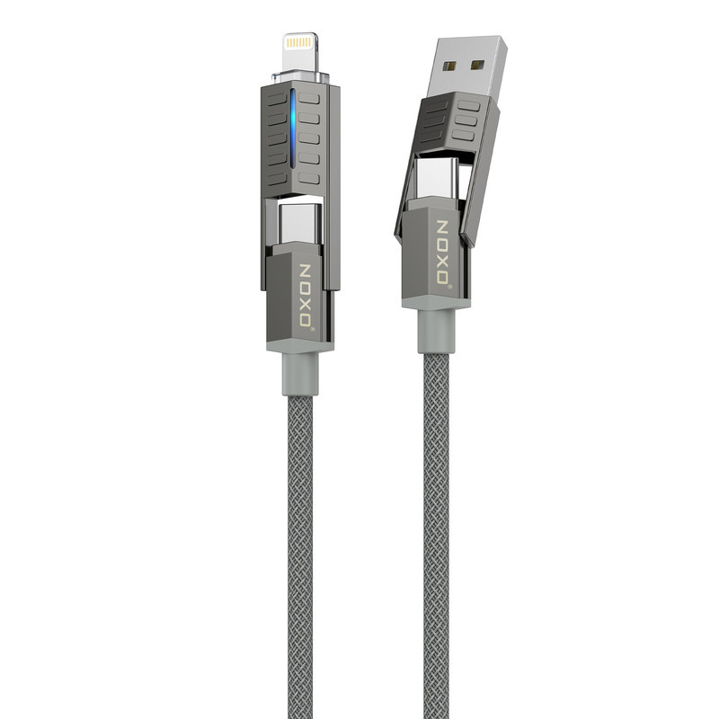 کابل تبدیل USB‑A به USB‑C /لایتنینگ نوکسو مدل 60W CN‑11 طول 1.2 متر کابل تبدیل USB‑A به USB‑C /لایتنینگ نوکسو مدل 60W CN‑11 طول 1.2 متر