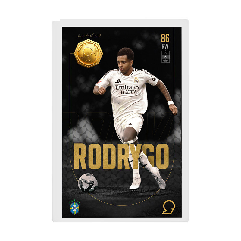 طلا گرمی 18 عیار سوت مدل RODRYGO طرح کارت فوتبالی 2025 کد SO10100 طلا گرمی 18 عیار سوت مدل RODRYGO طرح کارت فوتبالی 2025 کد SO10100