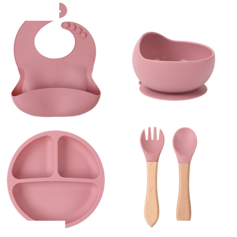 ست ظرف غذا خوری 5 تکه کودک مدل SILICONE ست ظرف غذا خوری 5 تکه کودک مدل SILICONE